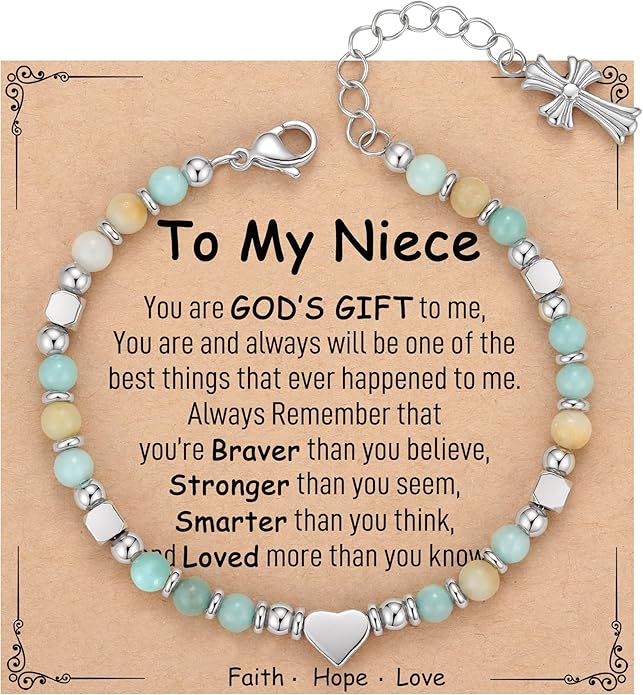 TONY & SANDY Christian Gifts for Women, Religious Cross Bracelet Jewelry, Easter Basket Stuffers for Teens Kids Adults, Faith Confirmation Baptism Christmas Birthday Gifts for Women