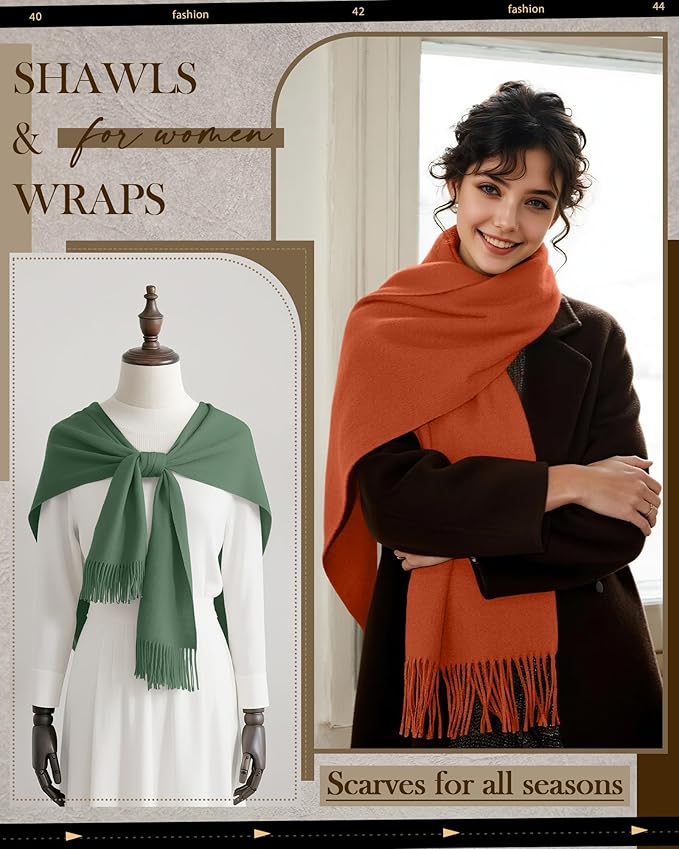 Oakgarden 3 Pack Winter Scarf for Women Pashmina Scarves Shawl Wraps Bridesmaid Gifts for Evening Dresses