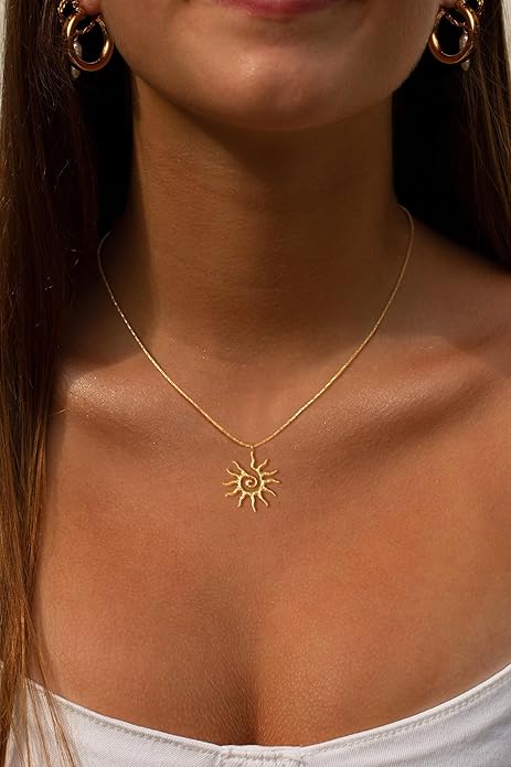 Lariat Necklaces for Women - Dainty Long Necklace Trendy 14K Gold Plated Hypoallergenic Layered Long Y-Shape Sunburst CZ T-Bar Pendant Drop Chain Necklace Set for Women Non Tarinsh Jewelry Gift