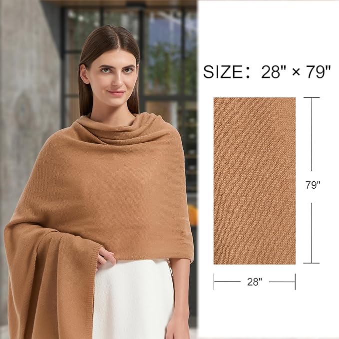 Erdenech Luxury Cashmere Wool Blend Wrap for Women, All-Season Travel Wrap Shawl, Extra Large Blanket Shawl Scarf Pashmina