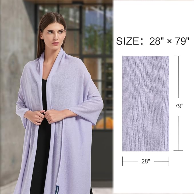 Erdenech Luxury Cashmere Wool Blend Wrap for Women, All-Season Travel Wrap Shawl, Extra Large Blanket Shawl Scarf Pashmina
