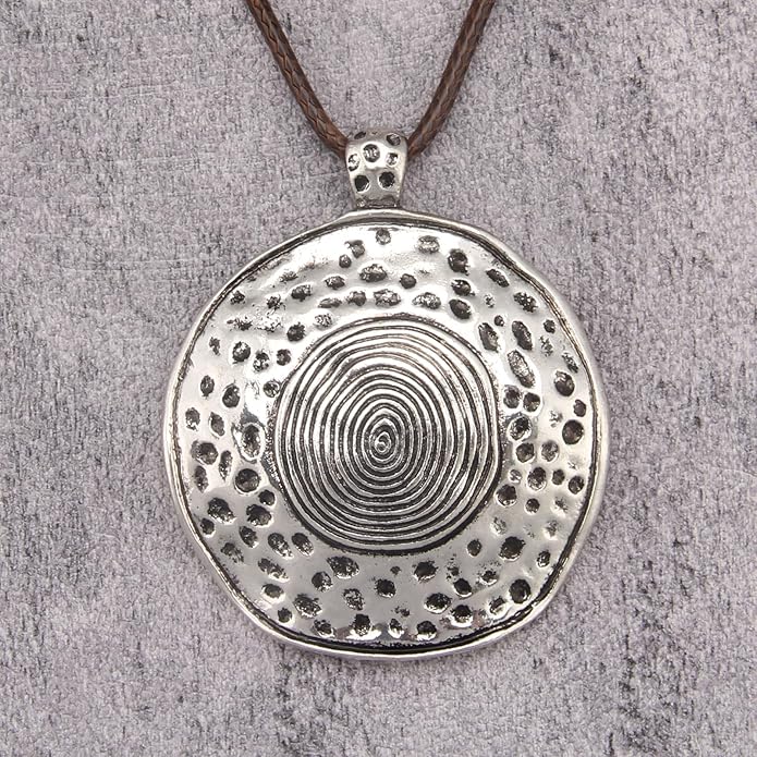 Long Boho Necklaces for Women Vintage Leather Wooden Pendant Y Choker Ethnic Style Gold Circle Hippie Sweater Necklace