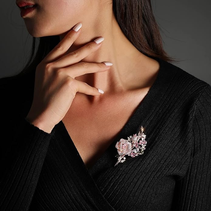 AILONMEI Brooch Pins For Women Fashion, Flower Brooches Jewelry For Women Floral Series Brooches And Pins Designer Lady's Costume