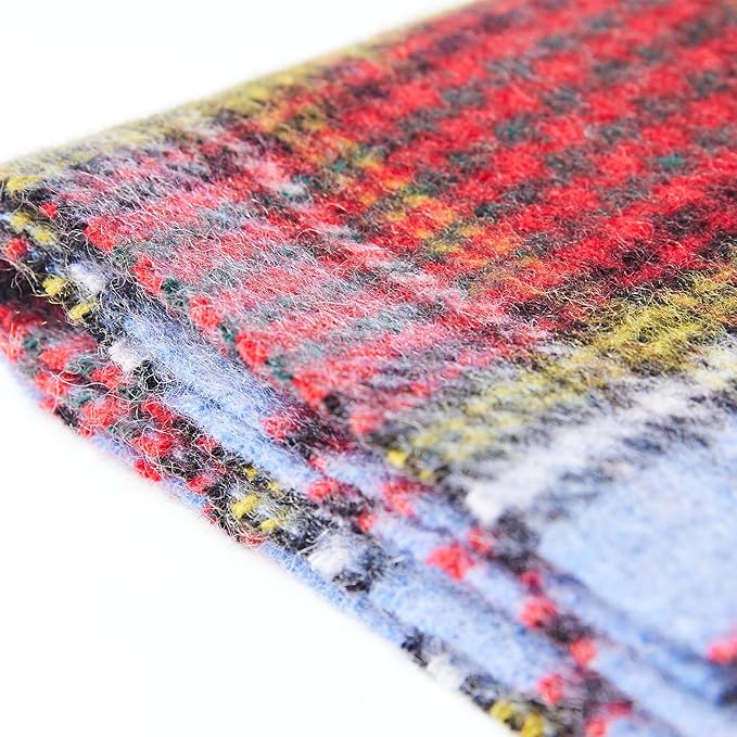 EURKEA 100% Cashmere 2025 Winter Scarf for Women Fringed Edges Warm & Soft Lightweight Solid/Plaid/Two-Tone Free Size
