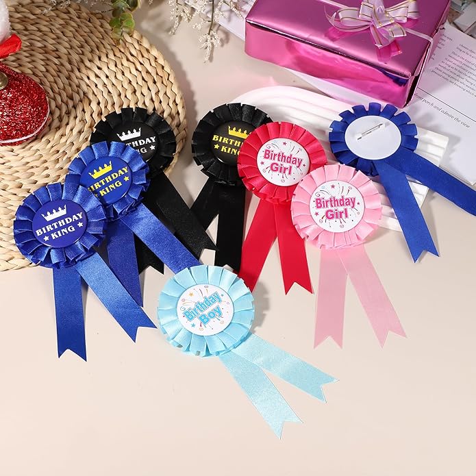 uxcell Blank Award Ribbon Prize, Party Badge Brooch Badge Brooch Pin for Women Men Colorful Satin Corsage Fabric Birthday Award Ribbon Party Tinplate Decorations