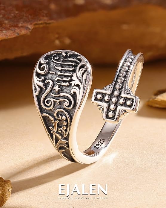 S925-Sterling-Silver Abalone Dragonfly-Turquoise Spoon Ring - Vintage Boho Sunflower Thumb Oxidized Wrap Rings Victorian Style Antique Floral Jewelry Gifts for Women