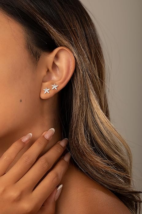 Freekiss Gold Chain Studs Earrings for Women Trendy: Hypoallergenic 14K Gold Plated Dangle Earrings Dainty Small Long Chain Earring Set Fashion Gold Jewelry for Women