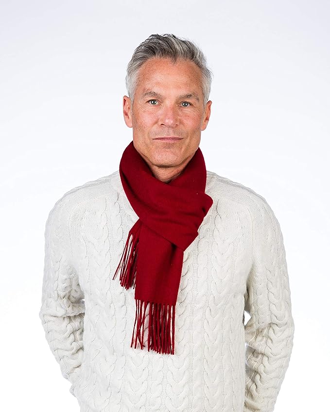 Alashan Cashmere Ultra-Fine Merino Wool and Cashmere Blend Woven Scarf -Luxe fabric-Lightweight- 72" x 12"