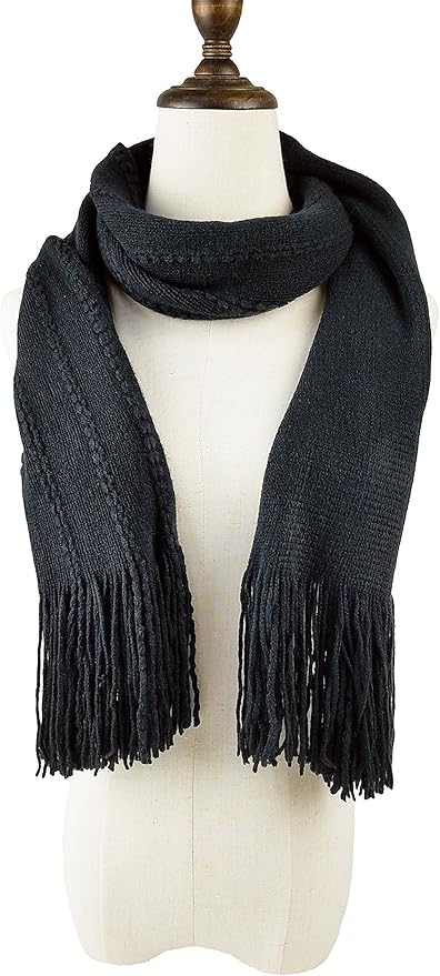 BRUCERIVER Women's Ultra Soft Knit Scarf & Glove Set Touchscreen Function Cable Design