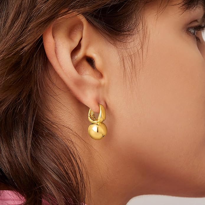 CHESKY Pearl Earrings for Women, Dainty 14K Gold Plated/Silver Plated Drop Quality Handpicked AAA+ Freshwater Cultured Round Pearls Dangle Earrings Wedding Jewelry for Women Gifts