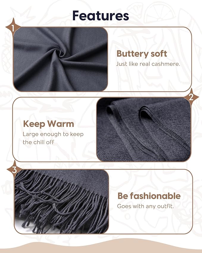 maamgic Women's Winter Scarf Soft Warm Scarf for Women Cozy Shawl Wraps for Women Lightweight Pashmina Style Wrap