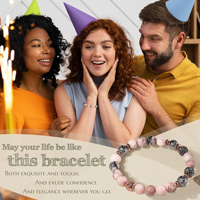 30th 40th 50th 60th 70th 80th Birthday Gifts for Women, Natural Stone Bracelet Birthday Gifts for Mom Daughter Grandma Sister Friends Coworker