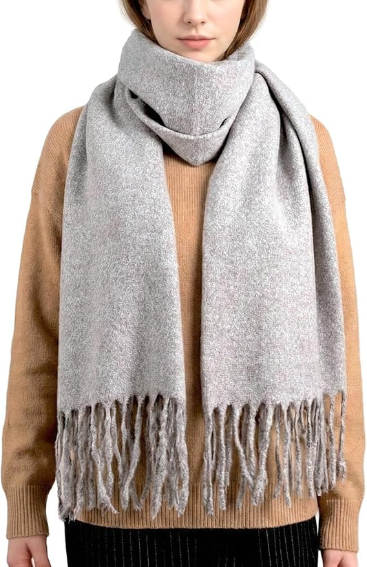 Achillea Warm Cashmere-Feel Winter Scarf – Thick Pashmina Shawl Wrap for Cold Weather