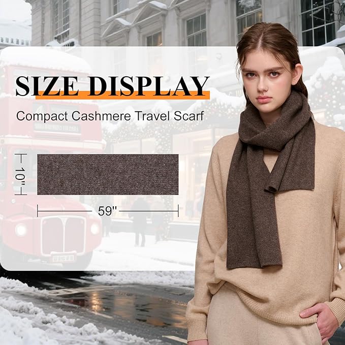 NUOHEMULE Luxury 100% Cashmere Scarf for Women & Men, 59''x10'' Extra Warm Winter Scarf, Blanket Scarves in Premium Gift Box