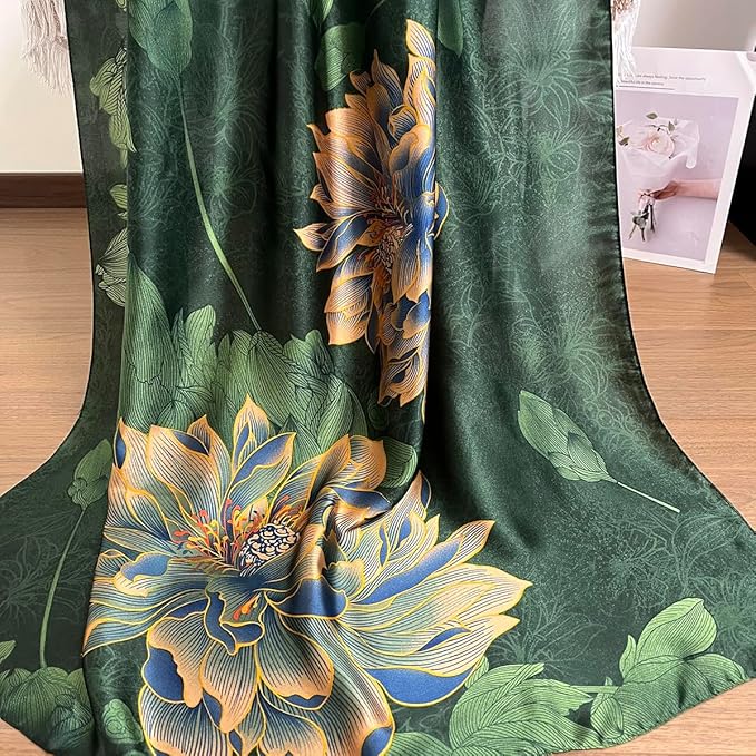 Long Silk Like Scarf Lightweight Satin Scarves Large Sunscreen Shawl Wrap for Women
