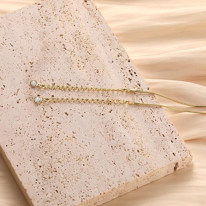 Freekiss Herringbone Necklace for Women,Dainty Gold Necklace,14k Gold Plated Snake,Gold Chain Choker Necklaces,Simple Gold Layered Necklaces,Gold Jewelry Gift for Women