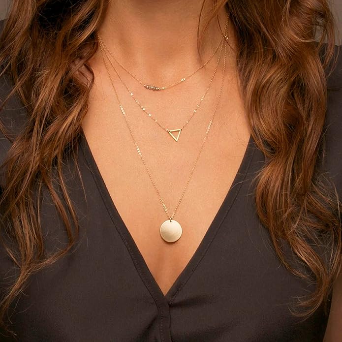 Collner 14K Gold Heart Pendant Necklace for Women Dainty Star Necklace Tiny Evil Eye Choker Necklace Boho Crescent Moon Necklace Minimalist Jewelry