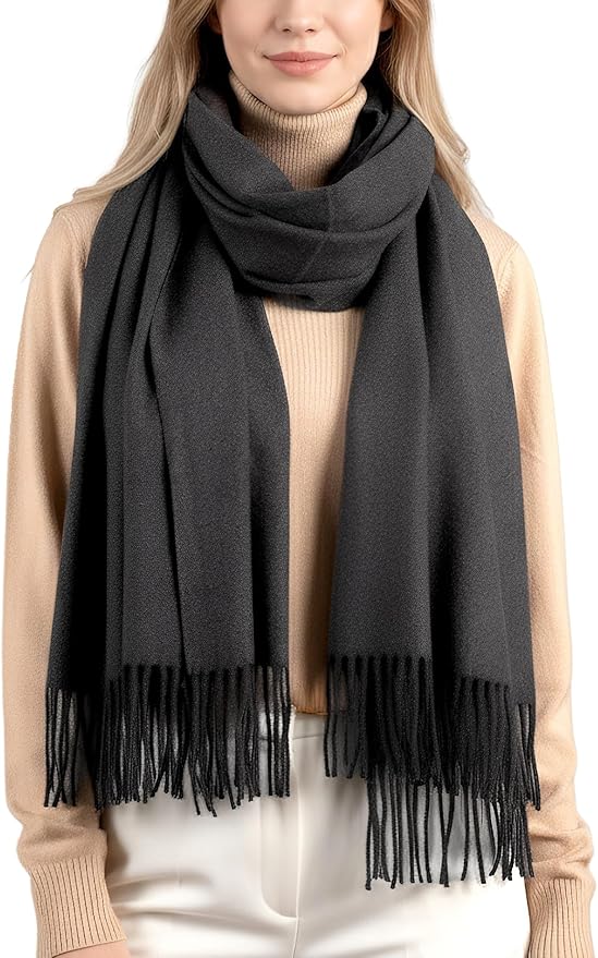Achillea Warm Cashmere-Feel Winter Scarf – Pashmina Shawl Wrap, Blanket Scarf for Daily Wear, Travel & Cold Weather
