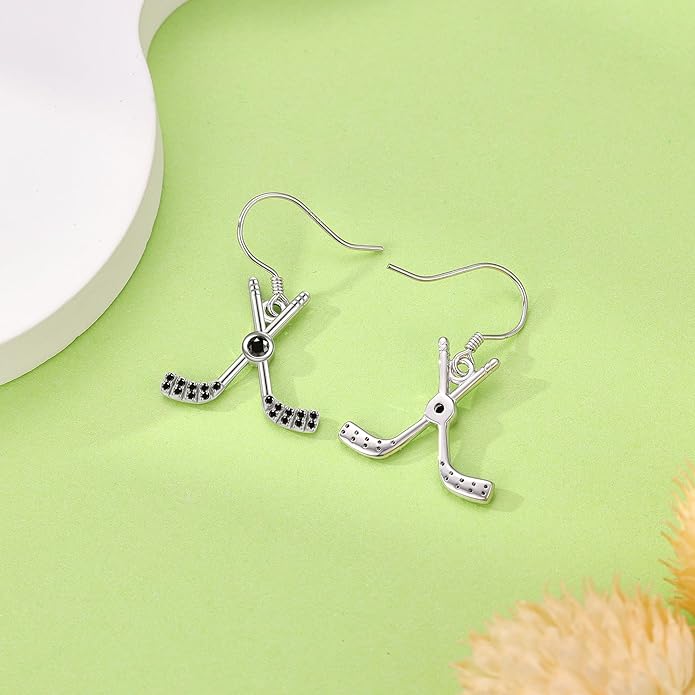 Pickleball/Tennis/Soccer/Volleyball/Golf/Hockey/Basketball Earrings for Women 925 Sterling Sliver Sports Ball Earrings Pickle Ball Dangle Earrings Pickleball Jewelry Gifts for Women Lover