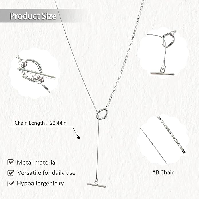 Irregular Y2k Long Y-shaped Necklace with Zircon Inlaid Sparkling Brick Tassel Pendant Double-Layer Chain High-end Fashion Accessory Women's