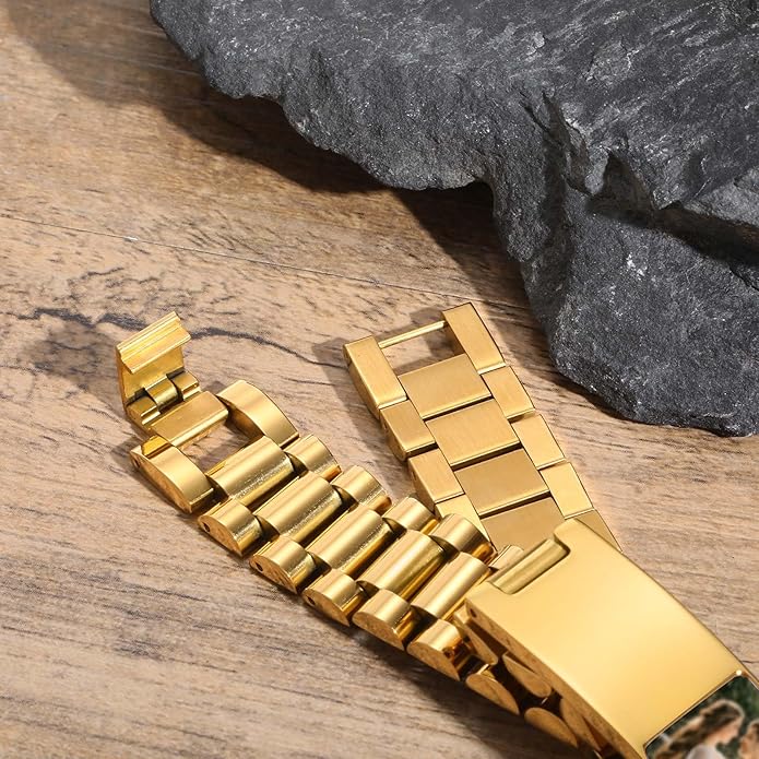 VNOX Masculine Watch Band Stainless Steel Link Bracelet Personalized Jewelry Gift for Men DAD Father Husband Boyfriend