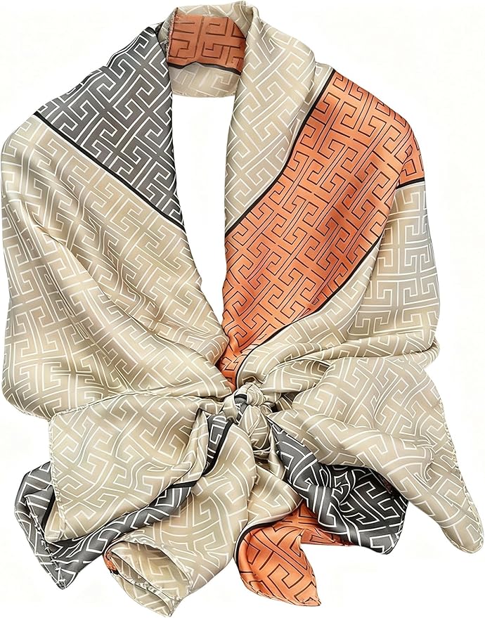 Clysoru Silk Scarf For Women Hair Scarves Lightweight Satin Elegant Shawl Wraps Bufanda Mujer Fashion Accessories 70.8"X35.4"