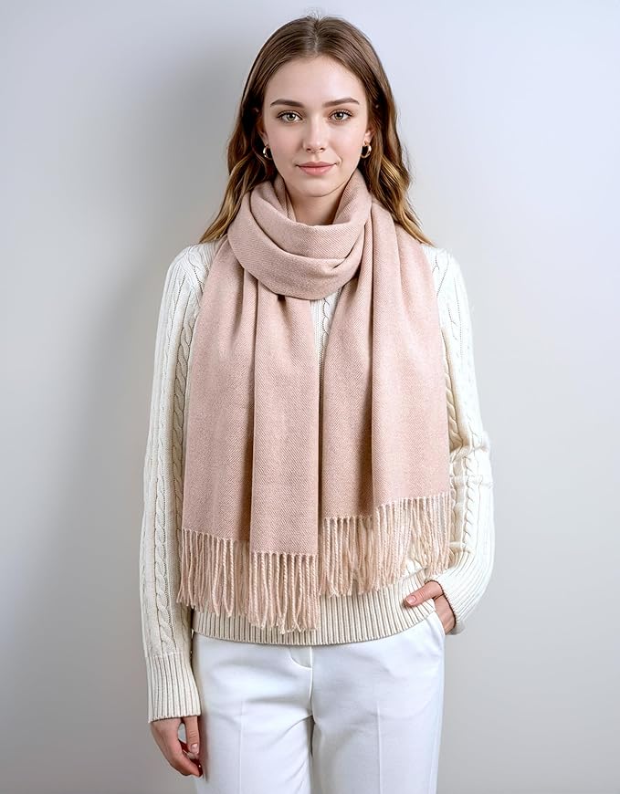 Achillea Warm Cashmere-Feel Winter Scarf – Pashmina Shawl Wrap, Blanket Scarf for Daily Wear, Travel & Cold Weather