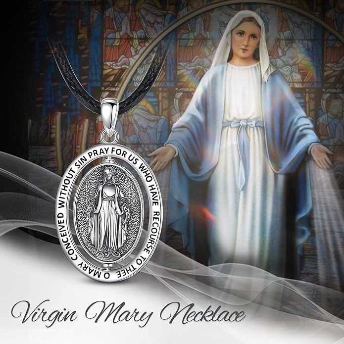 EUDORA 925 Sterling Silver St Christopher/St Benedict/St Michael/Virgin Mary/San Judas Tadeo/Good Shepherd Cross/Archangel Necklace Medal Pendant Protection Religious Amulet Jewelry For Men Women