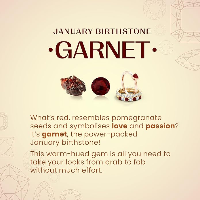 ANGARA Natural Garnet Solitaire Studs for Women | Basket-Set Round Garnet Studs in 14K Solid Gold/Sterling Silver/Platinum | January Birthday, Anniversary, Gemstone Jewellery Gift