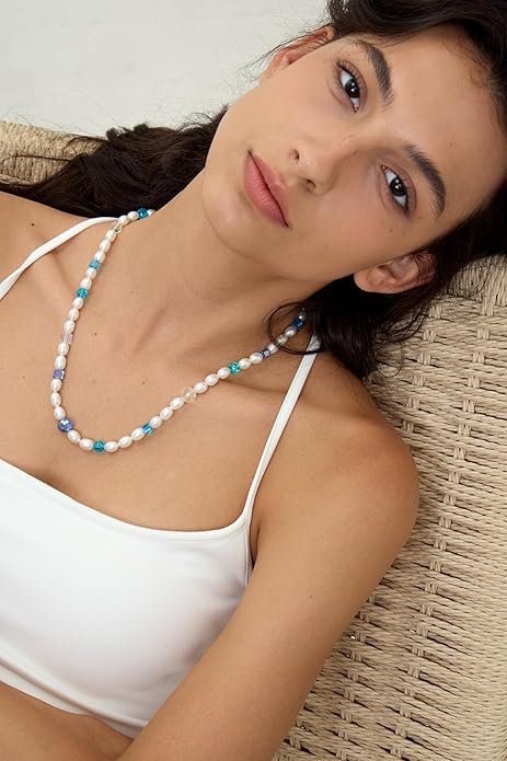 JOLI Real Pearl Necklace for Women with AAA+ Quality Round White Freshwater Genuine Cultured Pearls S925 Sterling Silver Adjustable Design Handmade Pearl Gifts