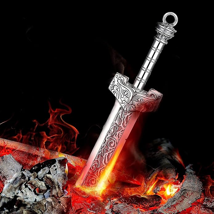 ZiWuark Mens Broken Sword Necklace Lion Head Knight Dragon Sword Pendant Viking Jewelry for Men Women