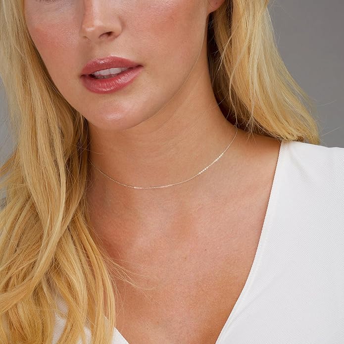 Freekiss Herringbone Necklace for Women,Dainty Gold Necklace,14k Gold Plated Snake,Gold Chain Choker Necklaces,Simple Gold Layered Necklaces,Gold Jewelry Gift for Women