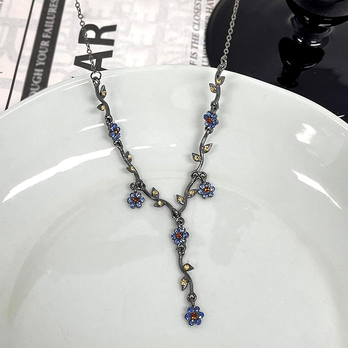 Irregular Y2k Long Y-shaped Necklace with Zircon Inlaid Sparkling Brick Tassel Pendant Double-Layer Chain High-end Fashion Accessory Women's