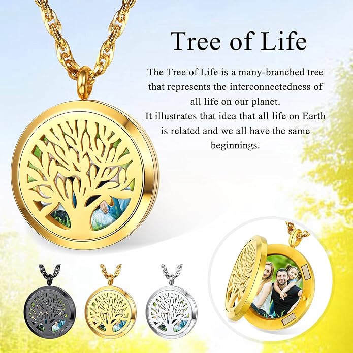Supcare Locket Necklace That Holds Pictures-Engraved Photo Pendant Custom Jewellery Gifts for Men Women (with Jewellery Gift Box)