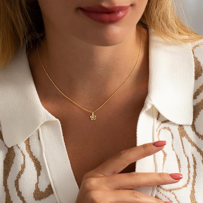 Gold Necklace for Women-14K Gold Plated Bow,Dragon,Shell, Palm Tree, Seahorse, Conch Shell,Sardines, Cowboy Boot,Bat,Bunny Pendant Beachy Jewelry for Women Gifts