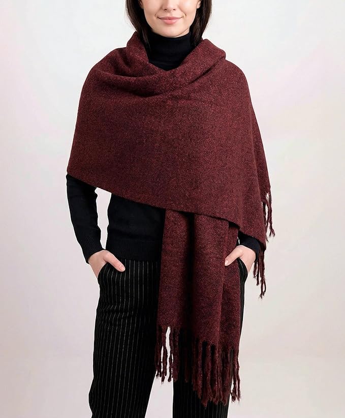 Achillea Warm Cashmere-Feel Winter Scarf – Thick Pashmina Shawl Wrap for Cold Weather