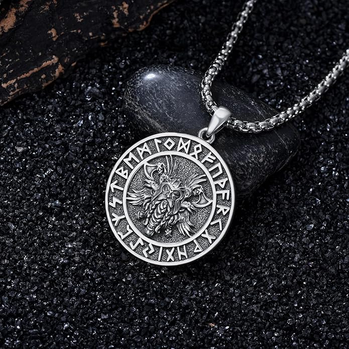 KoyeKei Viking Necklace for Men 925 Sterling Silver Viking Norse Pagan Jewelry Gifts for Women