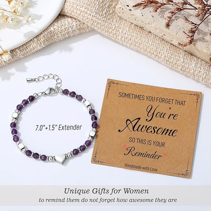 TONY & SANDY Tiny Beaded Bracelets for Women, Sometimes You Forget You're Awesome Gift, Unique Stocking Stuffers for Women, Mom, Daughter, Wife, Coworker, Best Friend, Bestie, Granddaughter