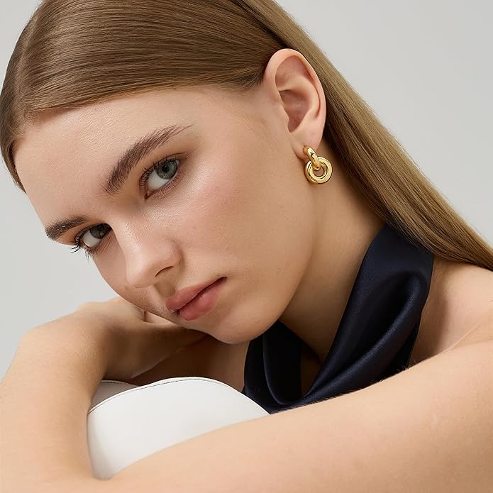Green Crystal huggie gold hoop earrings for women Girls,14K Gold Plated with 925 Sterling Silver Post color Cubic Zirconia dainty cute Earrings| CZ Stud Earring