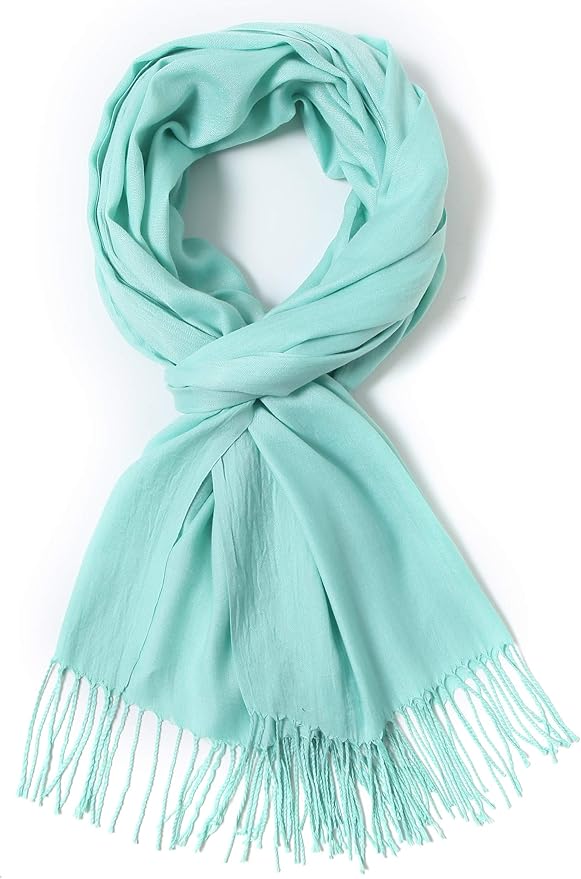 Cindy & Wendy Pashmina Shawls and Wraps Large Scarfs for Women Wedding Party Bridal Long Fashion Solid Shawl Wrap Fringes