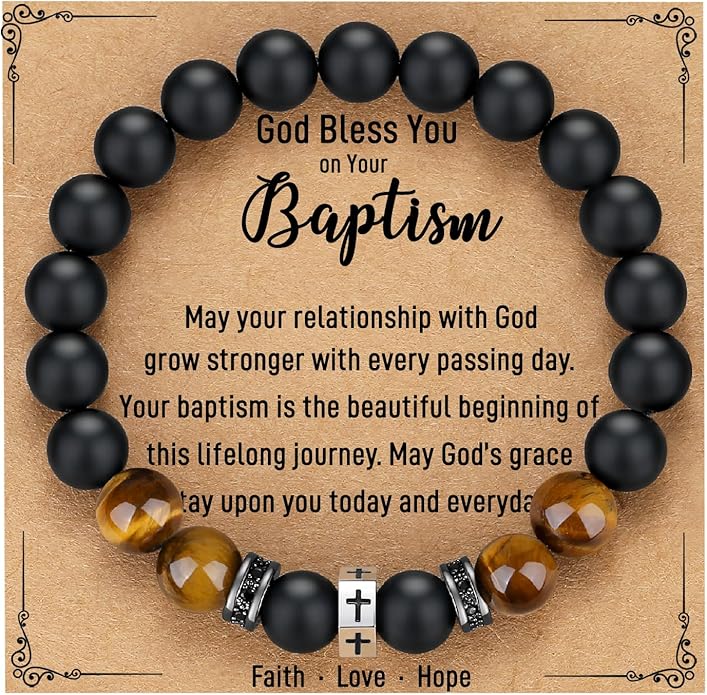 TONY & SANDY Cross Bracelet Men Cool Valentines Day Gifts for Him Teen Boys Son Grandson Nephew, Birthday Easter Christmas Gifts for Teen Boys Adults Men
