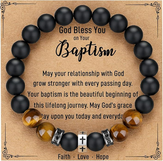 TONY & SANDY Cross Bracelet Men Cool Valentines Day Gifts for Him Teen Boys Son Grandson Nephew, Birthday Easter Christmas Gifts for Teen Boys Adults Men