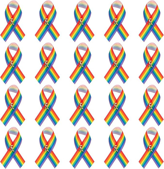 1/2/5/10/25/50/100pcs Satin Awareness Ribbon Pins (Pick your color), for Cancer & Disease Awareness, Bulk Quantities for Fundraising, Events, Gift Giving
