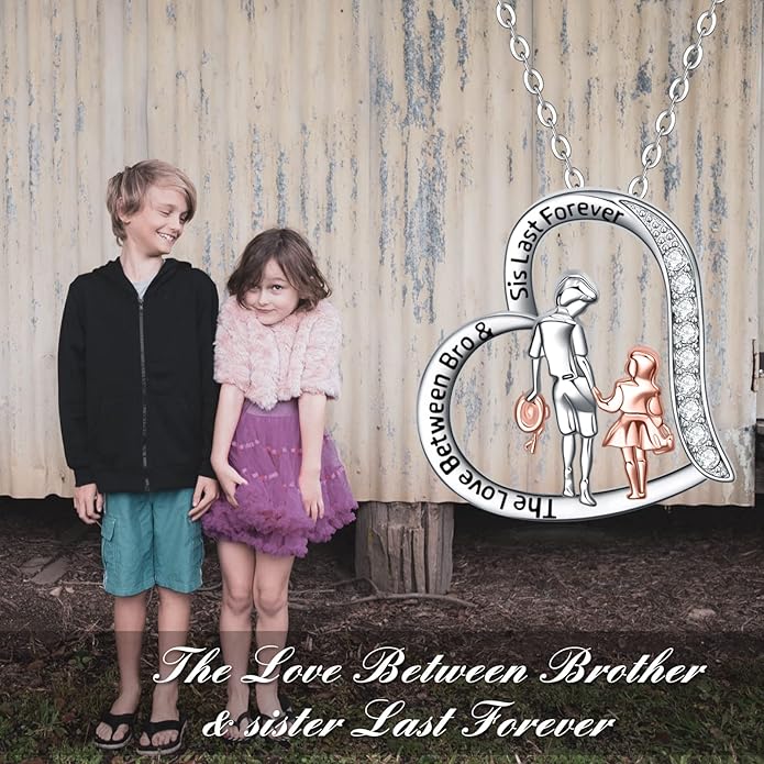 AOBOCO Gifts for Sister 2 3 Sisters Necklace for Women Sterling Silver Sister Crystal Pendant Jewelry Birthday Christmas Gifts for Friend Female Friendship Lasts Forever