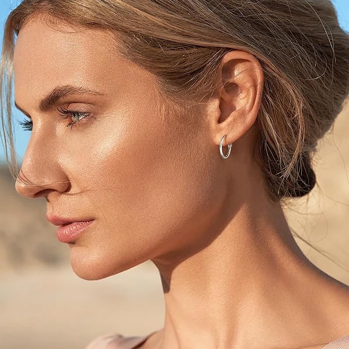 Gacimy Gold Hoop Earrings for Women 14K Gold Plated, 925 Sterling Silver Post Hypoallergenic Earrings Hoops for Women