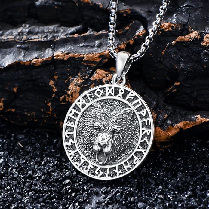 Taioiat viking Pendant Necklace for Men Nordic Celtic 925 Sterling Silver Vintage Mjolnir Jewelry Norse Vikings Gift for Women