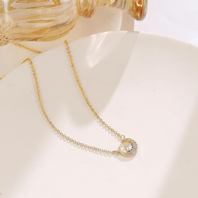 Collner 14K Gold Heart Pendant Necklace for Women Dainty Star Necklace Tiny Evil Eye Choker Necklace Boho Crescent Moon Necklace Minimalist Jewelry