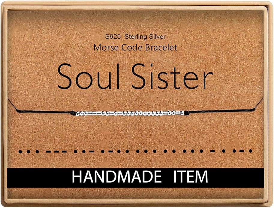 Monily Inspirational Gifts for Women Morse Code Bracelets for Women Funny Bracelet for Friend Funny Gift for Women Sterling Silver Bracelet for Women