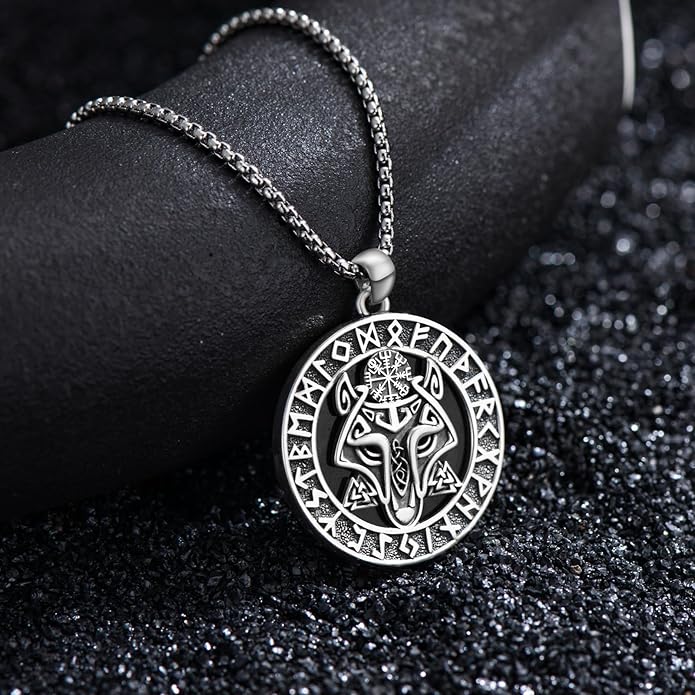 Taioiat viking Pendant Necklace for Men Nordic Celtic 925 Sterling Silver Vintage Mjolnir Jewelry Norse Vikings Gift for Women