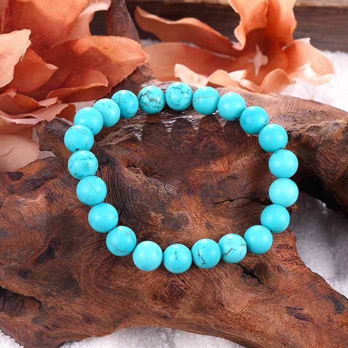 Genuine Turquoise Bead Bracelet for Women Authentic Western Bracelet Vintage Natural Gemstone Real Turquoise Jewelry for Women